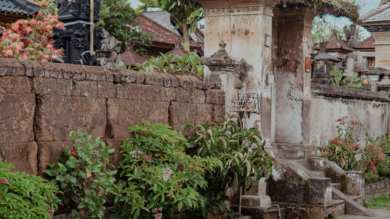 Traditional Balinese gateway in Penglipuran Village, a cultural pre-wedding photoshoot location in Bali