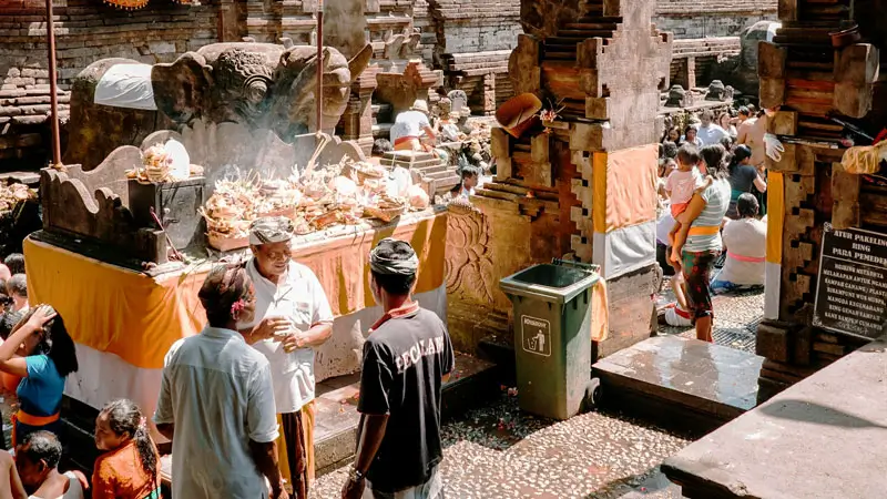 Traditional Balinese temple ceremony in Ubud, Bali.