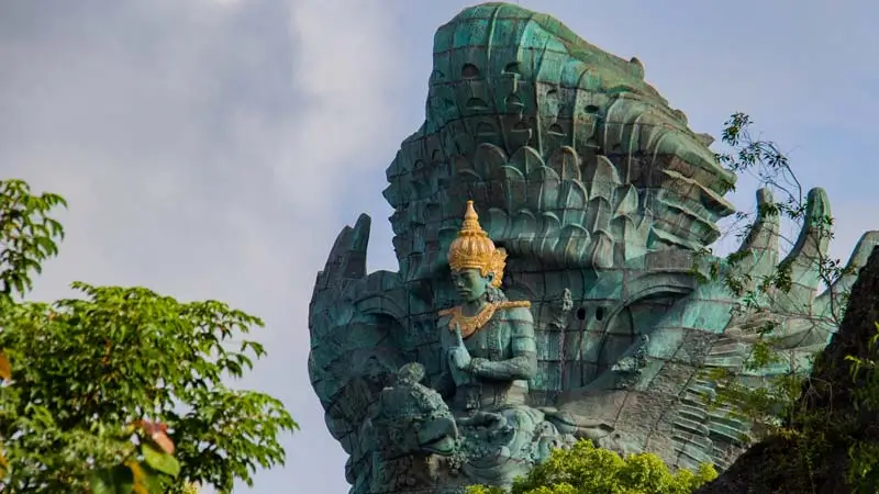 See the large statue of Lord Vishnu at Garuda Wisnu Kencana Cultural Park, one of the 3-Day Jimbaran Itinerary