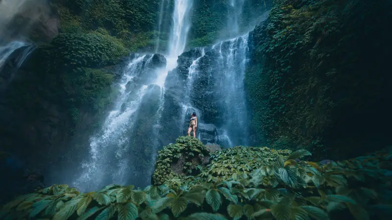 The beauty of Sekumpul Waterfall one of the Natural Landmarks in Bali