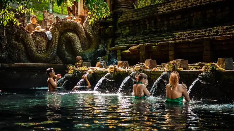 Cleansing ritual at Tirta Empul Temple