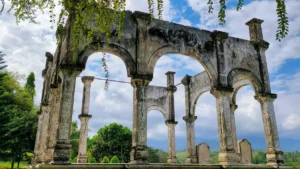 The historic ruins of Taman Ujung Water Palace in East Bali.