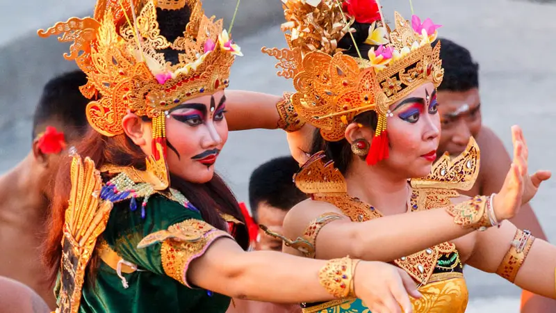 Performers portraying characters from Ramayana.